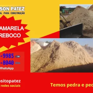 Areia amarela fina reboco e acabamento - areias e pedras Deposito Patez Embu das Artes