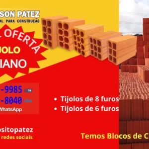 Tijolo baiano - Materiais de construção - Deposito Patez Embu das Artes