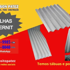 Telha Eternit 2,44x1,10m 5mm Ondulada Cimentícia Menor Preço Depósito Nelson Patez Embu das Artes