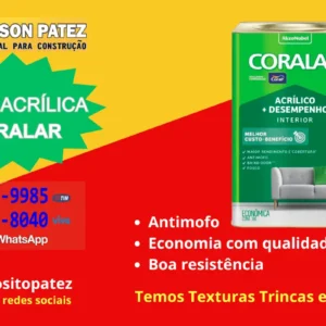 Tinta Acrílica Coralar - Acrílico Coral - Materiais de Construção - Deposito Patez Embu das Artes